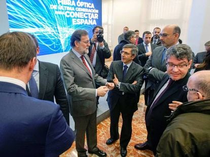 El presidente del Gobierno, Mariano Rajoy durante la presentación del nuevo Plan de Extensión de Fibra Óptica.