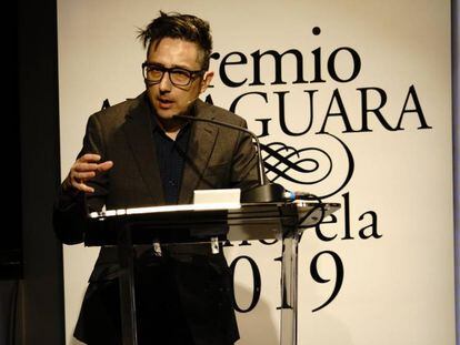 El escritor Patricio Pron, este jueves en Madrid. 