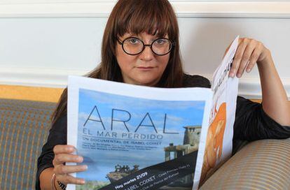 Isabel Coixet en la presentación del documental 'Aral, el mar perdido' en el Festival de Cine de San Sebastián 2010.