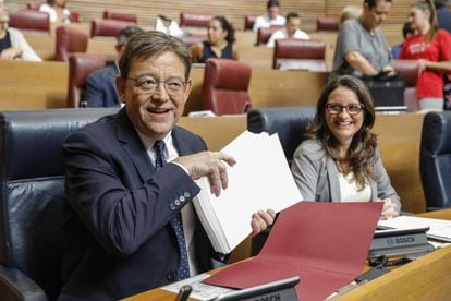 El presidente de la Generalitat, Ximo Puig, y la vicepresidenta, Mónica Oltra. 
 
