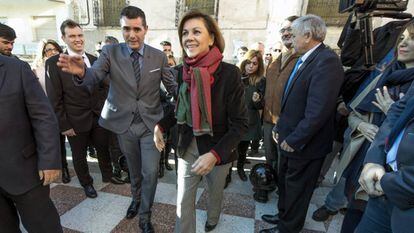 La ministra de Defensa, presidenta del PP en Castilla-La Mancha y secretaria general de esta formación a nivel nacional, María Dolores de Cospedal.