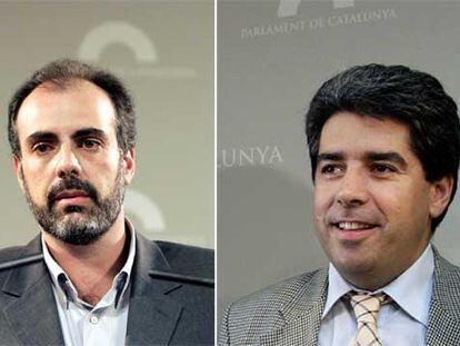 Los ponentes de Convergència i Unió, Quico Homs, y de Esquerra Republicana, Joan Ridao.