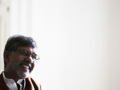 Kailash Satyarthi, premio Nobel de la Paz 2014, durante la entrevista.