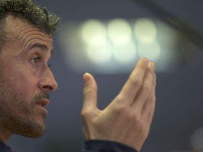 Luis Enrique, durante la rueda de prensa de ayer.