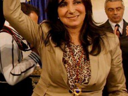 La alcaldesa de Rota, Eva Corrales, en su toma de posesi&oacute;n.