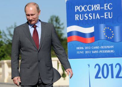 El presidente de Rusia, Vladimir Putin, hoy en San Petersburgo.