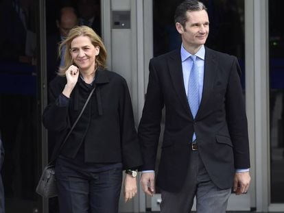 La Infanta Cristina de Borbón e Iñaki Urdangarin durante el juicio del