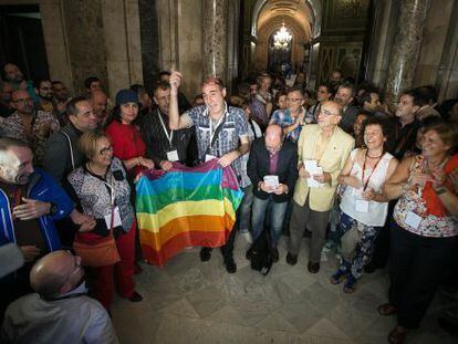 Celebraci&oacute;n de la aprobaci&oacute;n de la ley catalana contra la homofobia el pasado 24 de octubre.