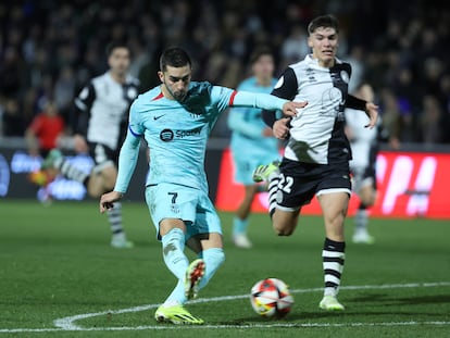 Ferran Torres marca el gol del 1-1 ante Unionistas de Salamanca.