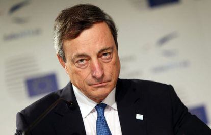 El presidente del BCE, Mario Draghi, en Mil&aacute;n.