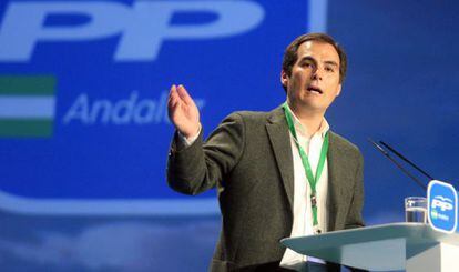 El alcalde de C&oacute;rdoba, Jos&eacute; Antonio Nieto, en un acto del PP. 