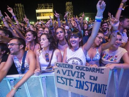 Asistentes a la edición 2018 del Arenal Sound, el pasado agosto en Burriana (Castellón). 