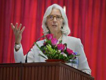 Christine Lagarde, en una conferencia en Camboya.
