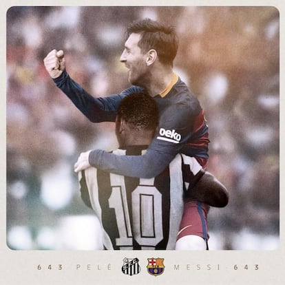 "Felicidades, Leo", fue el homenaje del Barcelona a Messi en el marcador del Camp Nou.