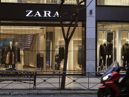 Vista de una tienda de Zara, del grupo Inditex, en Madrid.