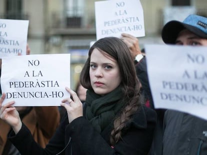 Imagen de archivo de una protesta contra la pederastia en Barcelona. 