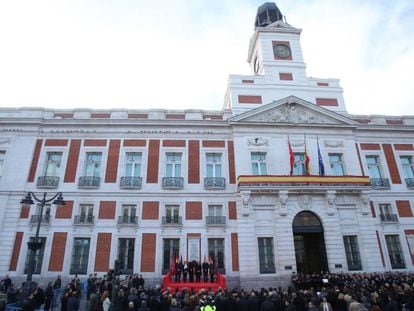 Madrid recuerda a las 193 víctimas del 11 de marzo en un acto en la Puerta del Sol en 2018.