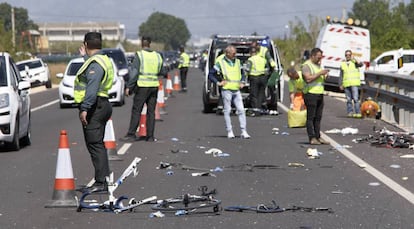 El accidente de Oliva, donde murieron tres ciclistas atropellados.