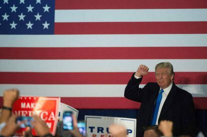 Donald Trump, este lunes, en un acto de campa&ntilde;a en Leesburg, Virginia.