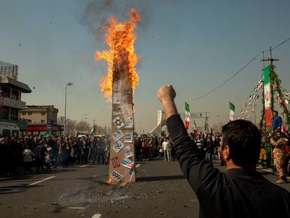 Celebración del 45º aniversario de la Revolución Islámica, este domingo en Teherán.