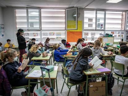 Un aula en un colegio público valenciano.