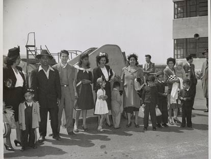 Un grup de Puerto Rico a l'aeroport de Newark, acabats d'arribar a Nova York el 1947.