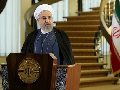 Rouhani, ahir en roda de premsa.