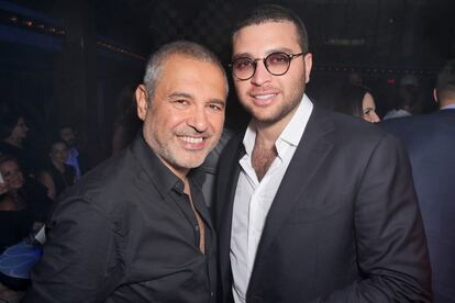 Designer Elie Saab and his son, Elie Saab Jr, at Paris Haute Couture week 2017.