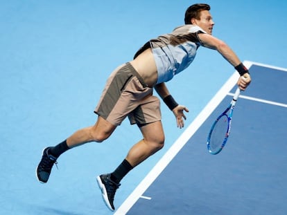 Berdych, durante el partido contra Nishikori.