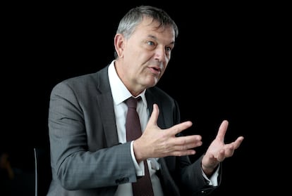 Philippe Lazzarini, comisionado general de la UNRWA, durante su entrevista con EL PAÍS, este jueves en Madrid.