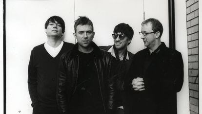 Desde la izquierda: Alex James, Damon Albarn, Graham Coxon, y Dave Rowntree, los cuatro componentes de Blur.