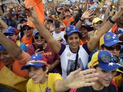 Simpatizantes de Capriles, este s&aacute;bado en Caracas. 