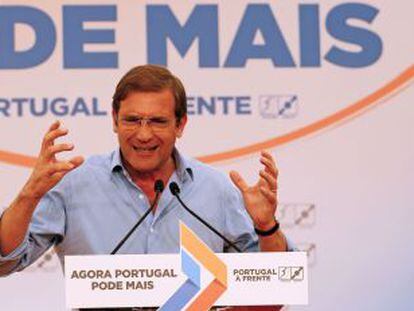 El primer ministro y l&iacute;der del PSD, Pedro Passos Coelho, en campa&ntilde;a electoral.