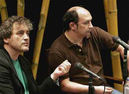 Manuel Rivas y Adolfo García Ortega, en el Hay Festival.