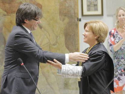 Carles Puigdemont y Margarida Gil.