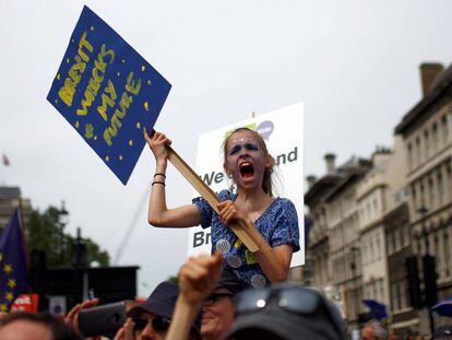 Manifestación contra el Brexit en Londres el 23 de junio. En vídeo, cronología del Brexit, dos años después del referéndum.