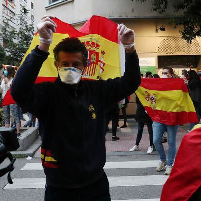 Las protestas contra el Gobierno en el barrio de Salamanca en Madrid el pasado 14 de mayo.