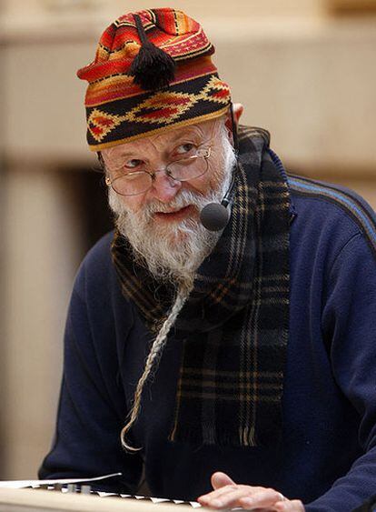 Terry Riley, durante un ensayo ayer en Madrid.