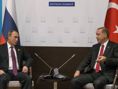 Putin y Erdogan, en la cumbre del G-20 en Antalya, a finales de 2015.