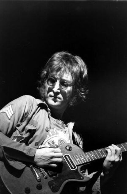 John Lennon en el Madison Square Garden de Nueva York, en 1972.