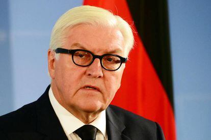 El ministro de Exteriores, Frank-Walter Steinmeier, el pasado viernes, durante una rueda de prensa en Berl&iacute;n.