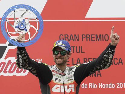 Crutchlow celebra la victoria en el GP de Argentina.