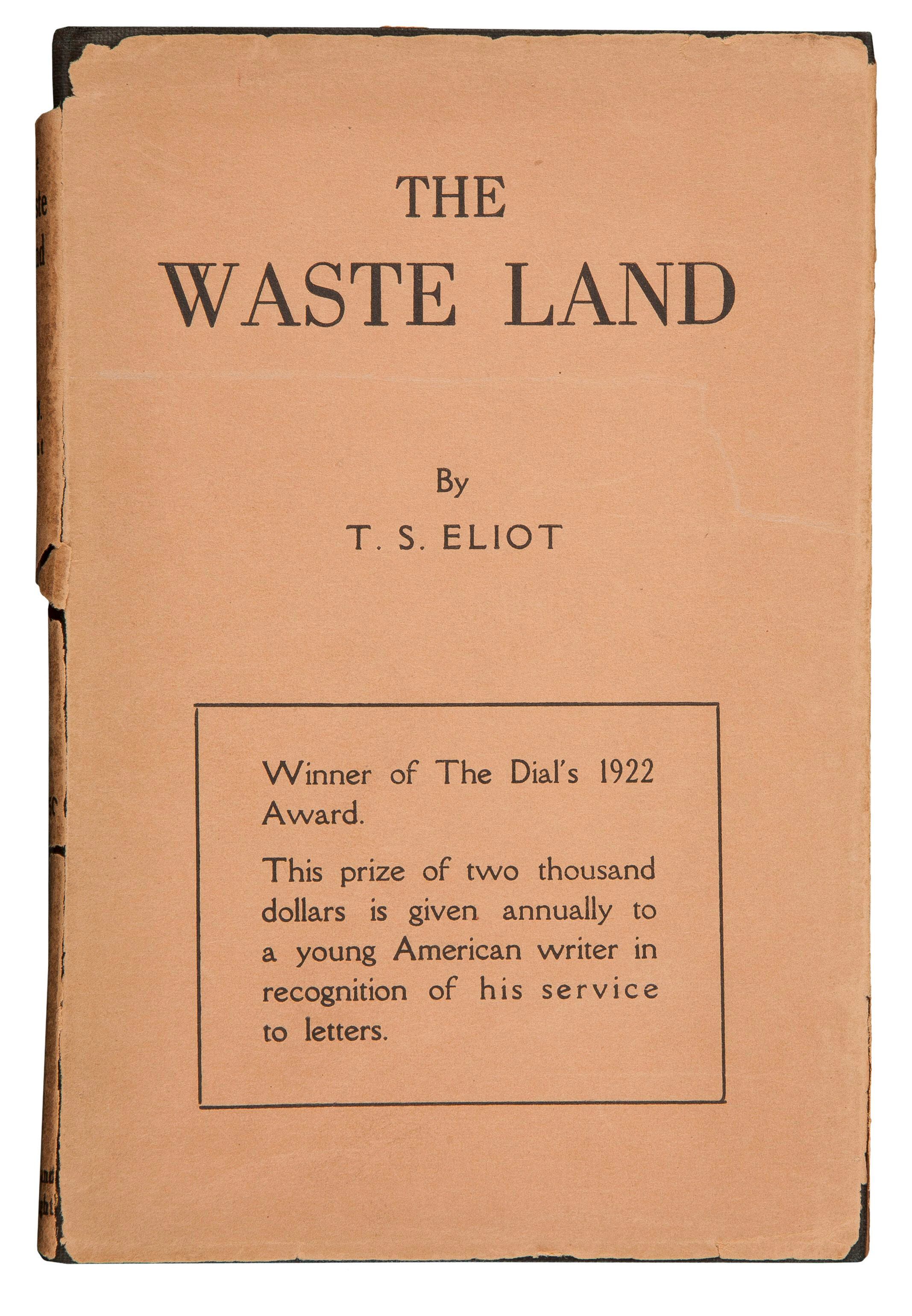 Primera edició original de 'The Waste Land' ('La terra erma', en catalán), de 1922.