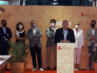 El director de la GSMA, John Hoffman,  en el acto Mobile Lunch en Barcelona.