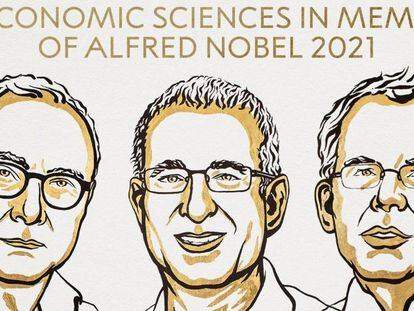 Galardonados con el Nobel de Economía 2021.