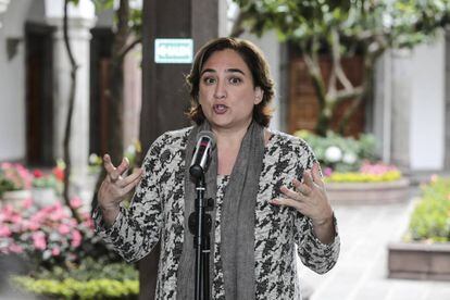 La alcaldesa de Barcelona, Ada Colau, en Quito.