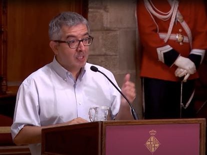 Discurso de Jordi Amat con motivo de l’Onze de Setembre, en el Ayuntamiento de Barcelona. Foto: Ajuntament de Barcelona