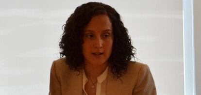 Beatriz Gómez-Escalonilla, directora de responsabilidad corporativa de Popular, durante la presentación del informe.