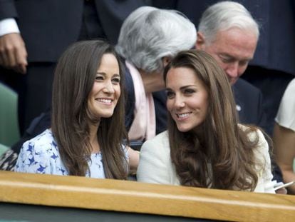 Pippa Middleton y su hermana Kate, la duquesa de Cambridge, el pasado 9 de julio, durante la final de Wimbledon.