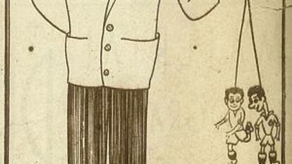 Una caricatura de Hern&aacute;ndez Coronado, en un peri&oacute;dico de la &eacute;poca.